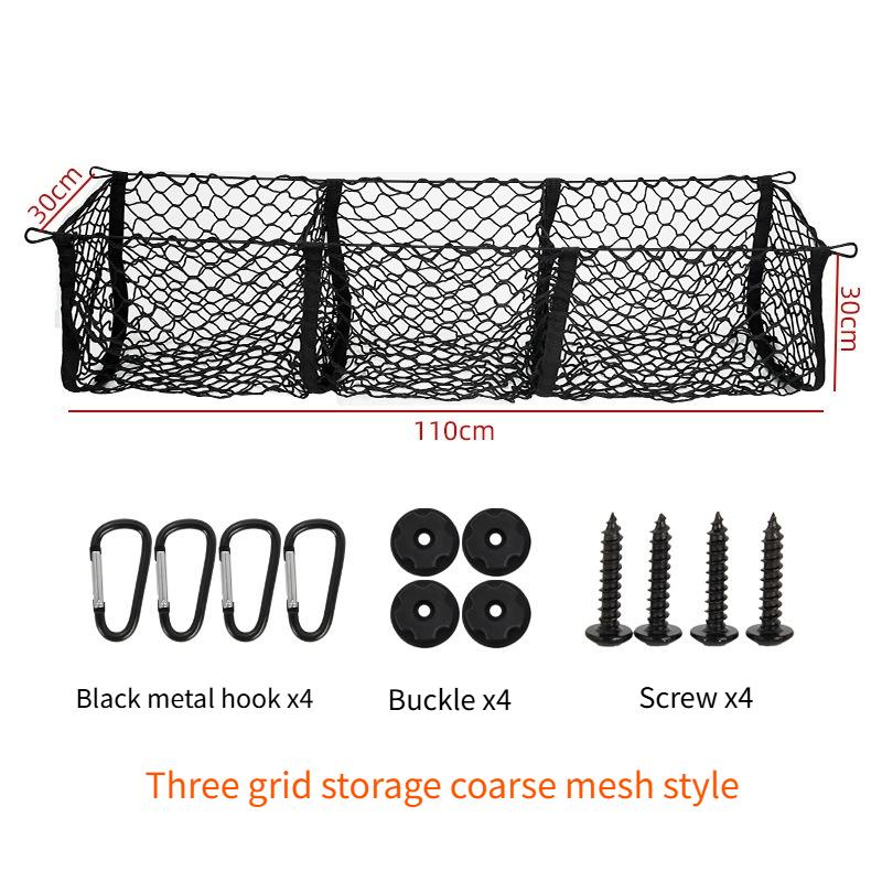 3Pocket Cargo Net Stretchy Trunk Storage Organizer Net Heavy-Duty Luggage Holder with Mount Kit for SUV Pickup Truck Van Toyota