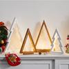Wooden Luminous Christmas Tree Ornament with String Lights