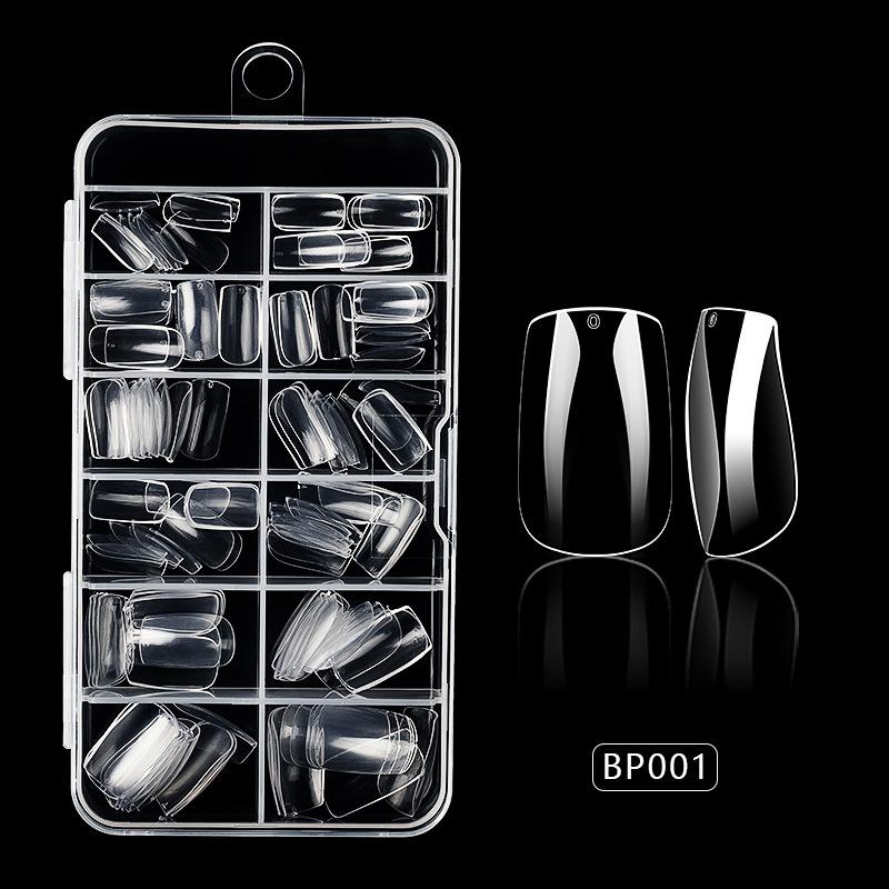 Source Nail art patch Traceless transparent medium and long non-grinding European square fake nails 120 pieces