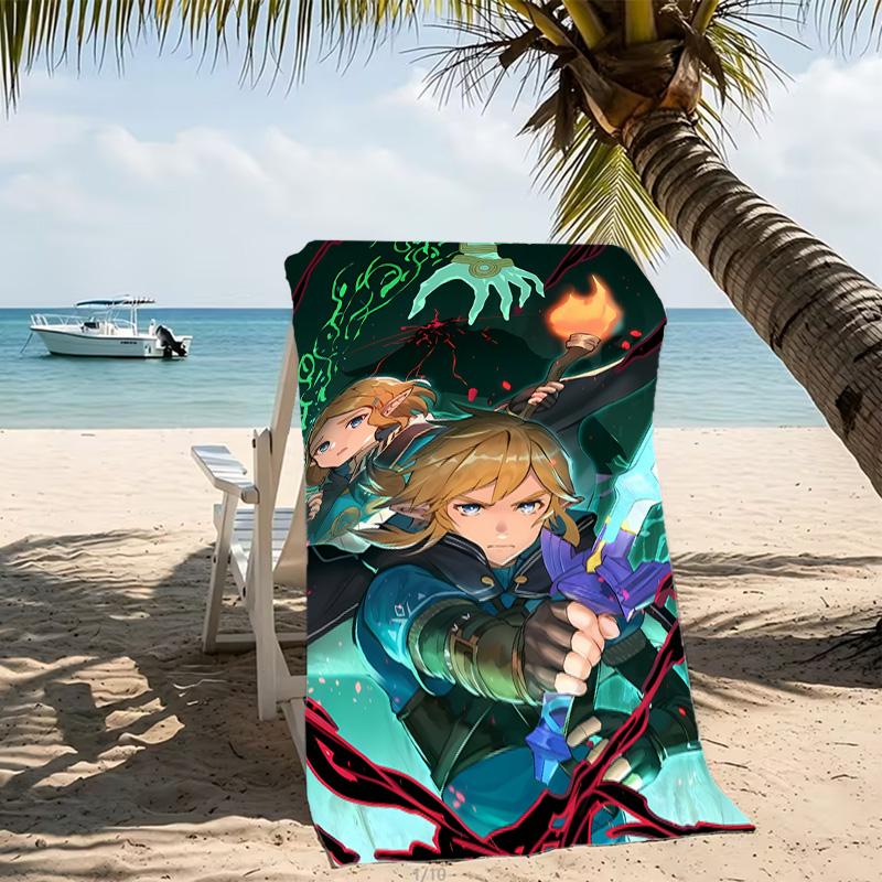 Beach Towel with Cartoon Z-Zeldas Pattern - soft,absorbent,machine washable Lightweight&Modern,swimming,Travel Essentials
