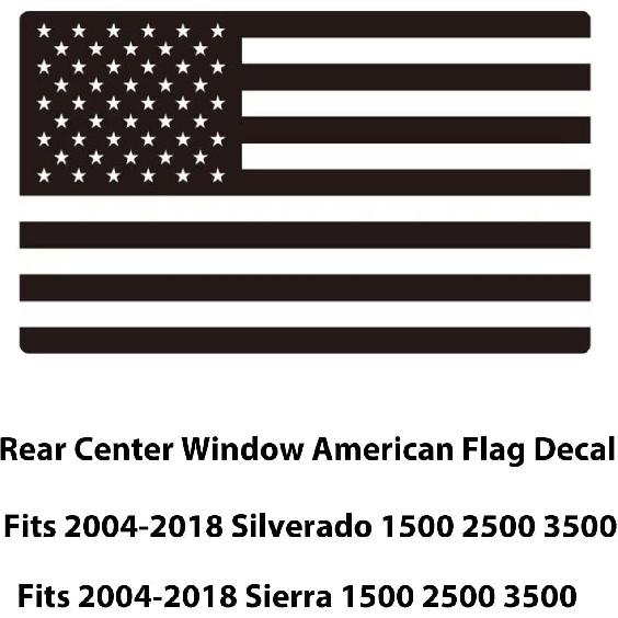 Zxiaochun Rear Window American Flag Decal for Silverado & Sierra 2004-2018