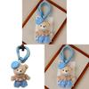 Cute Bear Plush Bag Charm With Blue Beret For Backpack Decor