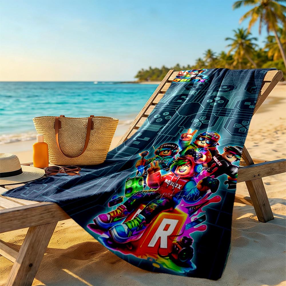 Roblox Strandtuch Weich Langlebig Schnelltrocknend Bequem Leicht Perfekt für Reisen Yoga Camping und Schwimmen