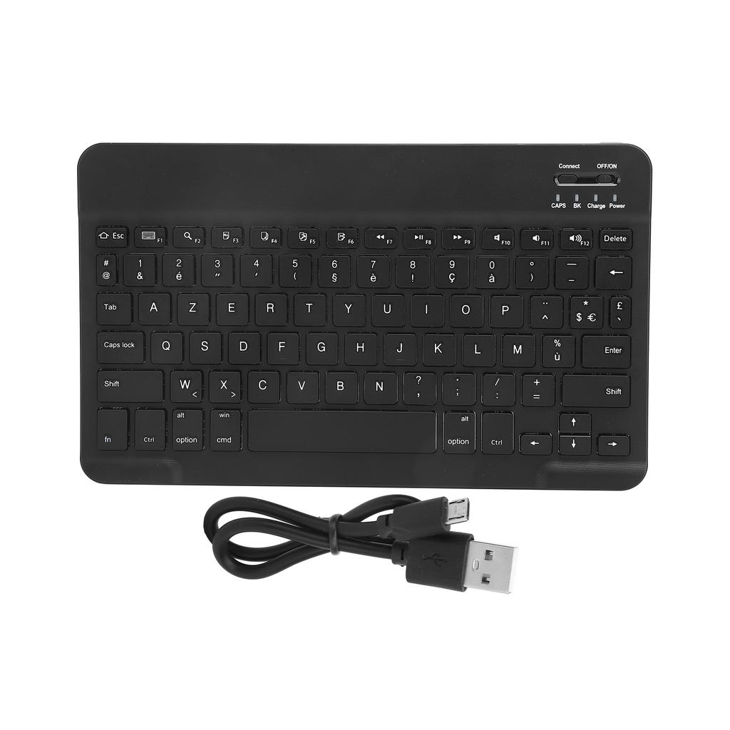 Portable Wireless Bluetooth Keyboard Tablet Keyboard French English for IOSAndroid Black