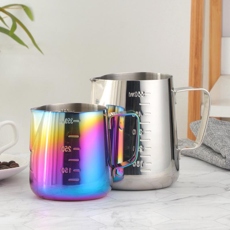 Coffee Art Pitcher Kitchen Accessories Milk Frother Pitcher Espresso Cappuccino Coffee Latte Milk Frother Cup Stainless Steel