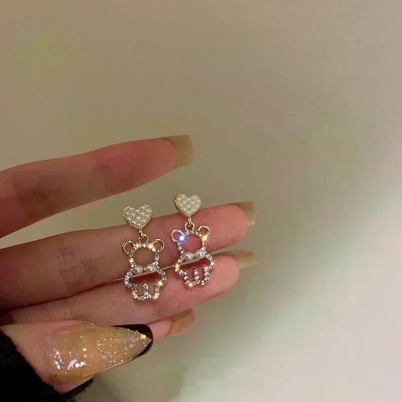 Stainless Steel Earrings Cute Cartoon Flower Pendants Korean Fashion Hoop Earrings For Women  Best Friend Wedding Gifts