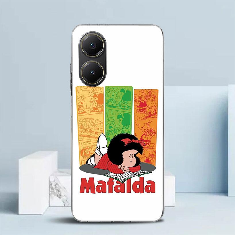 

Cartoon Cute Mafalda Phone Case For Xiaomi Poco F7 Ultra X5 X6 X7 Pro M7 Redmi 15C 15 13C 13 12C 12 10C 10 10A 9 9C 9A 9T Cover Redmi 12C