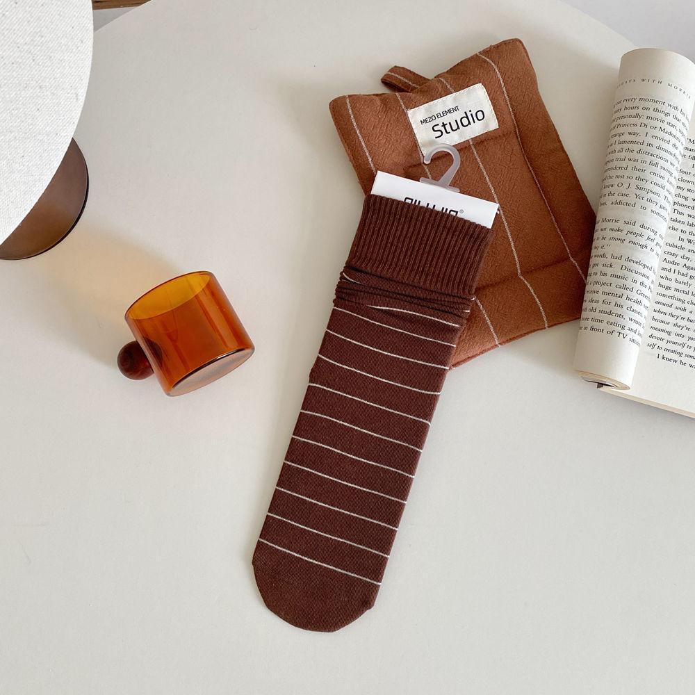 

Striped Socks Women Casual Fashion Hip Hop Skateboard Sports Socks College Style School Girls Knitted Cotton Elastic Long Socks