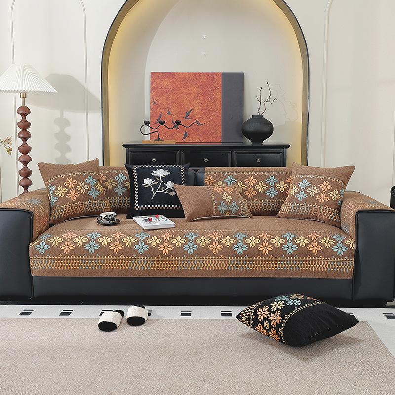 New Sofa Cushion Light Luxury High-End Seat Cushion Fixed Non-Slip Four-Season Universal Anti-Cat Scratch Sofa Cover