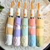 Automatic Safety, Small and Fresh Eight-bone Sunscreen, UV Protection, Color Glue, Sun Umbrella, Rain and Shine Dual-purpose Three-fold Umbrella