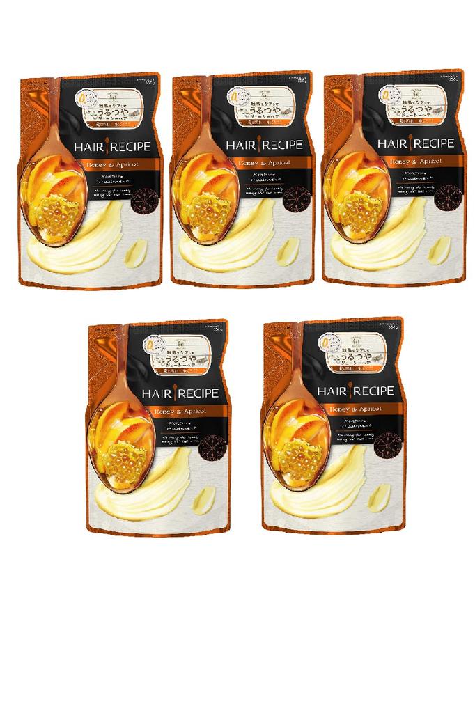 Hair Recipe Honey Apricot Enriched Moisture Recipe Treatment Refill 330g X Set 5-piece (4902430647656)
