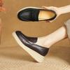 Fashion Straw Sole Wedge Single Shoes Autumn New Round Toe Deep Mouth Platform Non-slip Wear-resistant Loafers