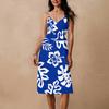 Women's Spaghetti Strap Backless Bow Loose Casual Beach Holiday Dress Sundress