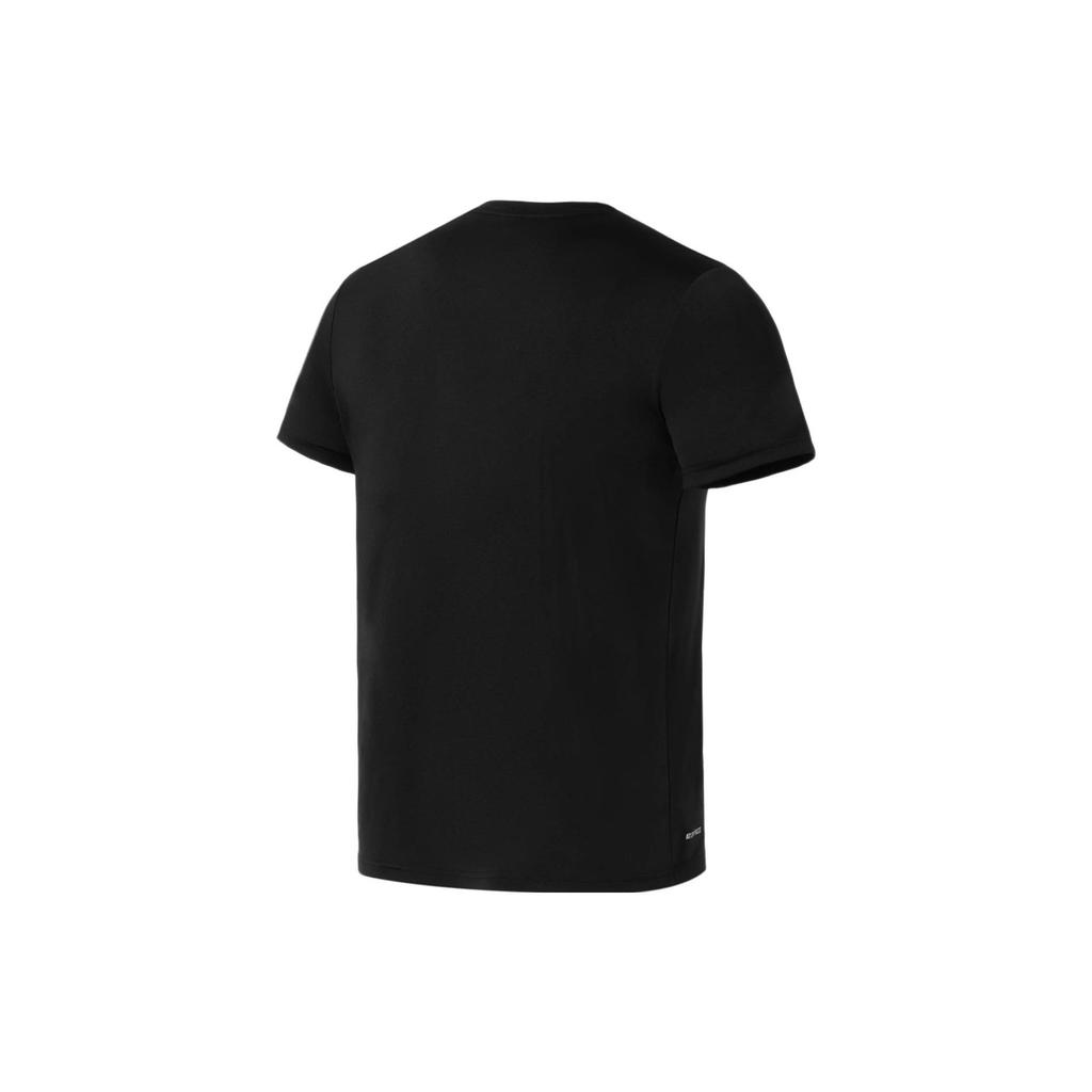 Li Ning SS23 Fitness Series Logo Letter Print Round Neck Short Sleeve T-Shirt Men Tops Black ATST613-1