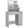 Makeup Table with LED Lighting Concrete Grey 86.5 x 35 x 136 cm