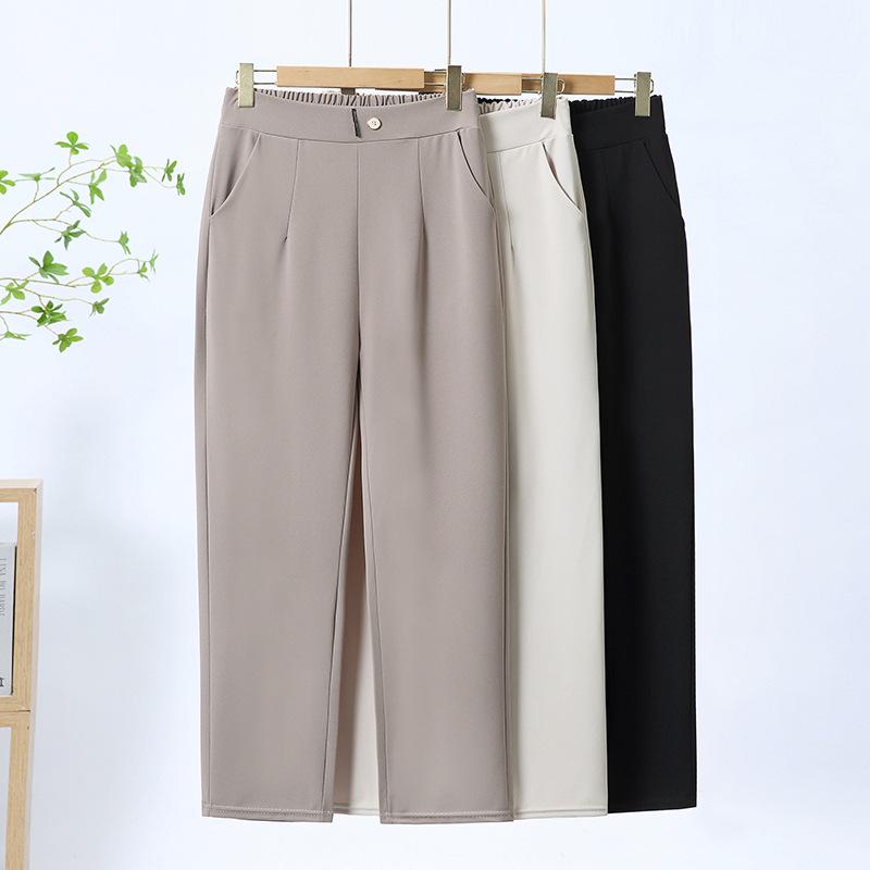 Spring & Autumn High-Waisted Straight-Leg Pants for Middle-aged Women - 2026 New Style Casual Wear