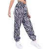 Nike Pantalones deportivos de punto con cordón estampado de cebra para mujer, parte inferior, negro DC5292-596