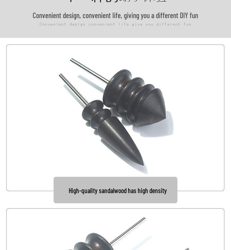 Ebony Electric Grinder Head for Leathercraft Polishing and Sandalwood DIY Tasks