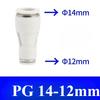 4 6 8 10 12 14 16mm OD Tube PU PG Straight Pneumatic Air Fitting Push in Connect Quick Release Variable Diameter PG14-12 16-12