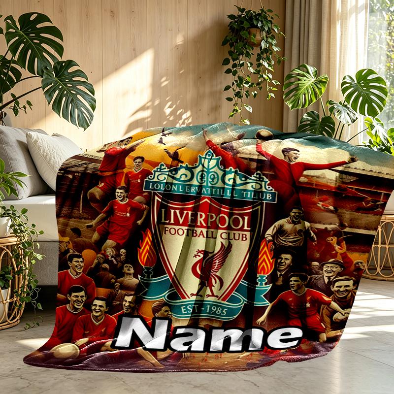 Custom Name Personalized Football Team F.C Print Blankets, Home Decor, Bedroom, Sofa, Camping, Couch, Gifts for Birthday Christmas
