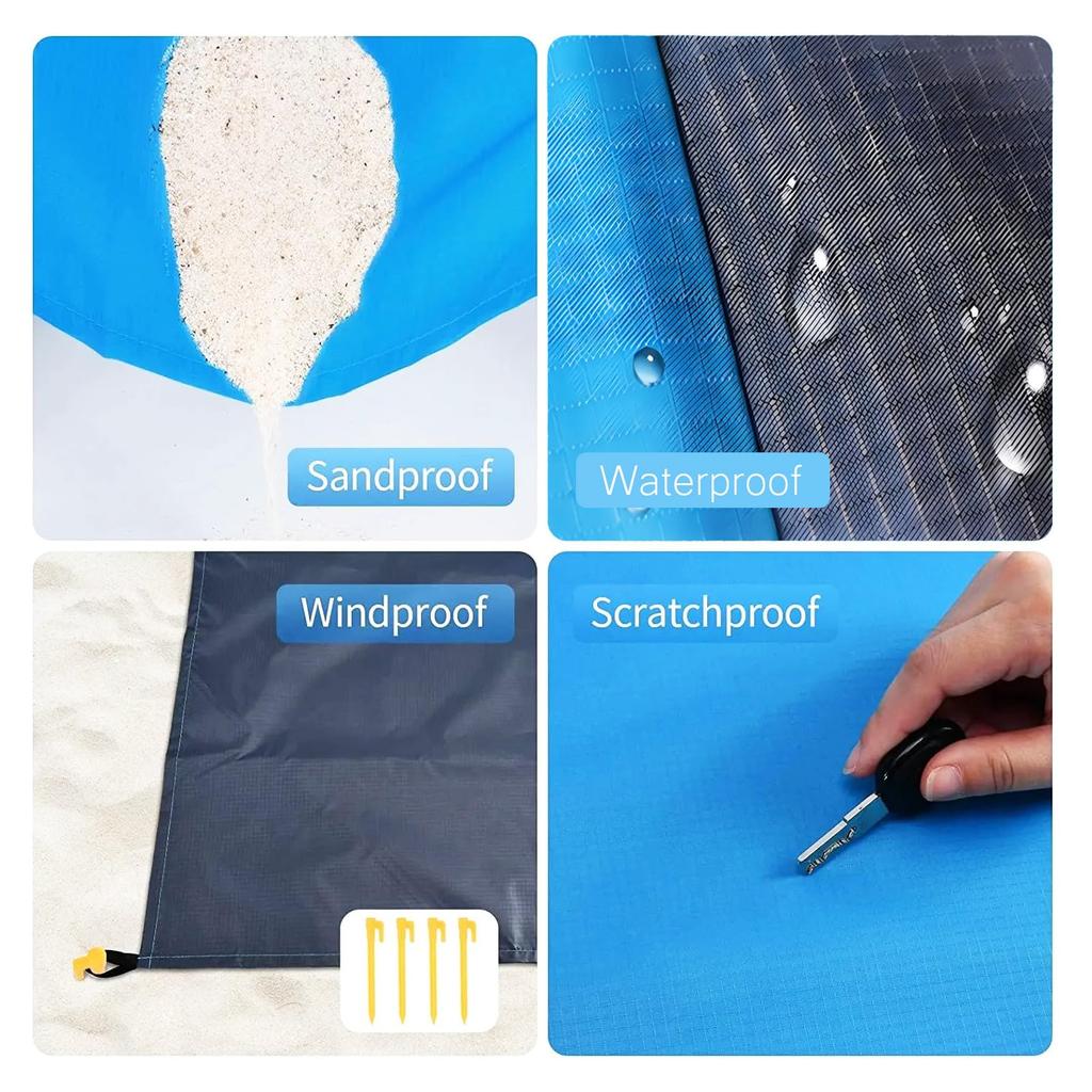 Wasserdichte Strandmatte, extra große Outdoor-Campingmatte, Decke, zusammenklappbar, sandfreie Taschenmatratze, tragbare, leichte Picknickmatte