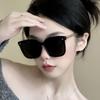 Square Large Frame Sunglasses Women's UV Protection Sunglasses Retro Metal Rice Nail Black Frame Sunglasses Frame