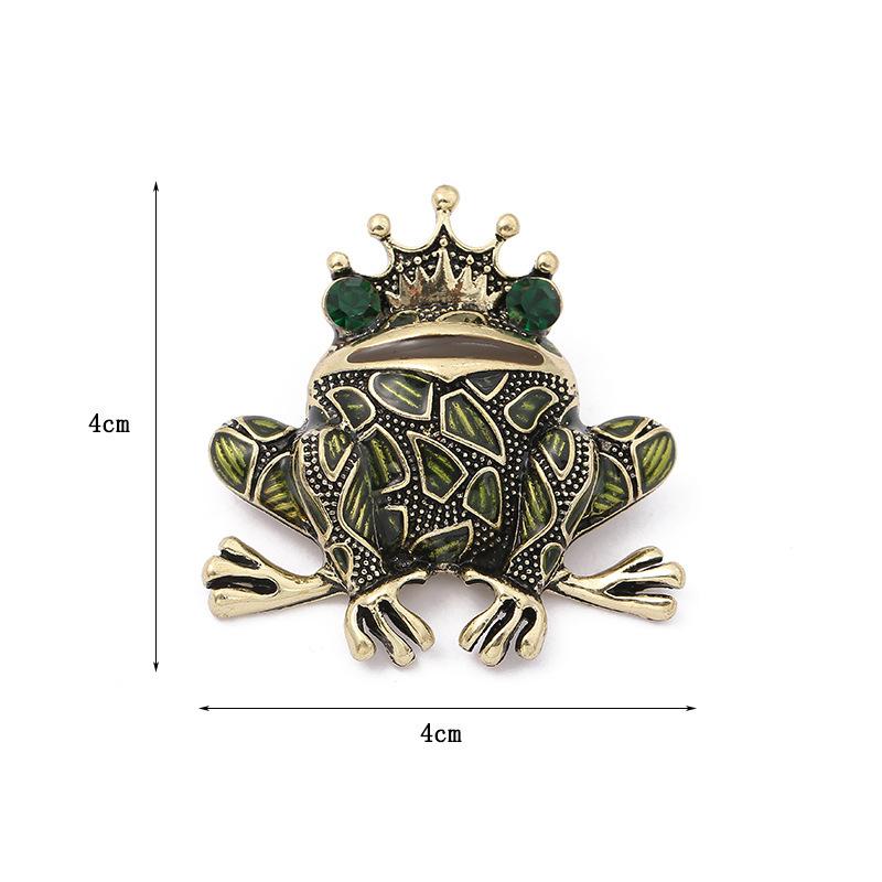 Frog Temperament Metal Dripping Animal Clothing Brooch for Men and Women