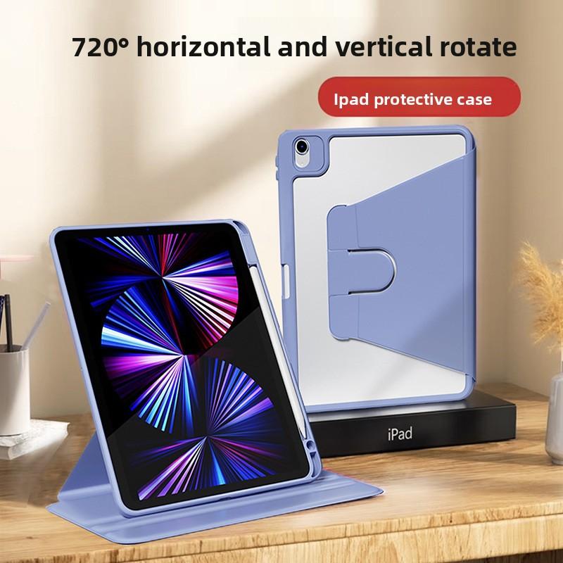Rotating Protective Case for IPad 10.2 with Pen Slot, Acrylic Case for IPad 11 Pro, Best-selling Air 6 Leather Case.