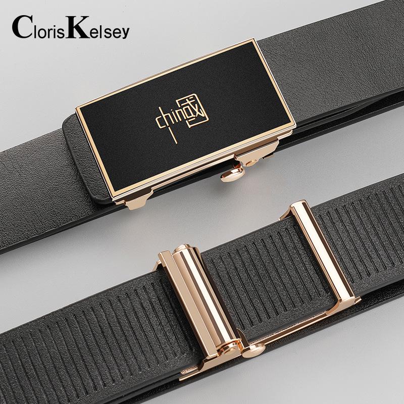 Cloris Kelsey Men's Toothless Automatic Buckle Casual Belt