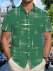 2026 Vintage Estate Uomo Camicie a Quadri Geometrici a Griglia Manica Corta Collo a Revers Stampa 3D Camicie Hawaiane per Vacanze Abbigliamento Casual da Uomo