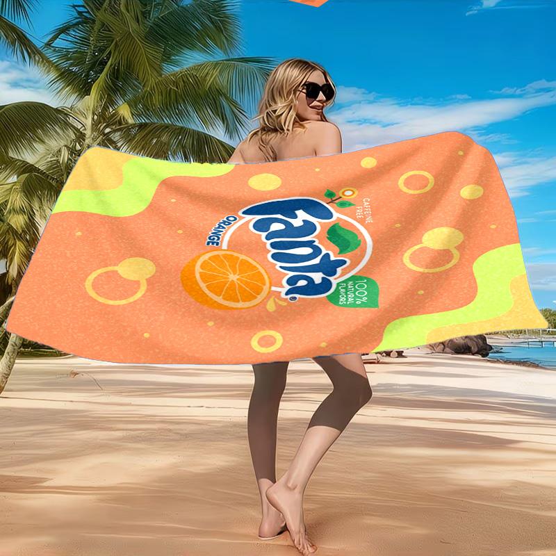 Fanta Orange Refreshment Beach Towel, Quick-drying, Easy to Care for, Suitable for Both Fitness and Beach Vacations,Sports Essential