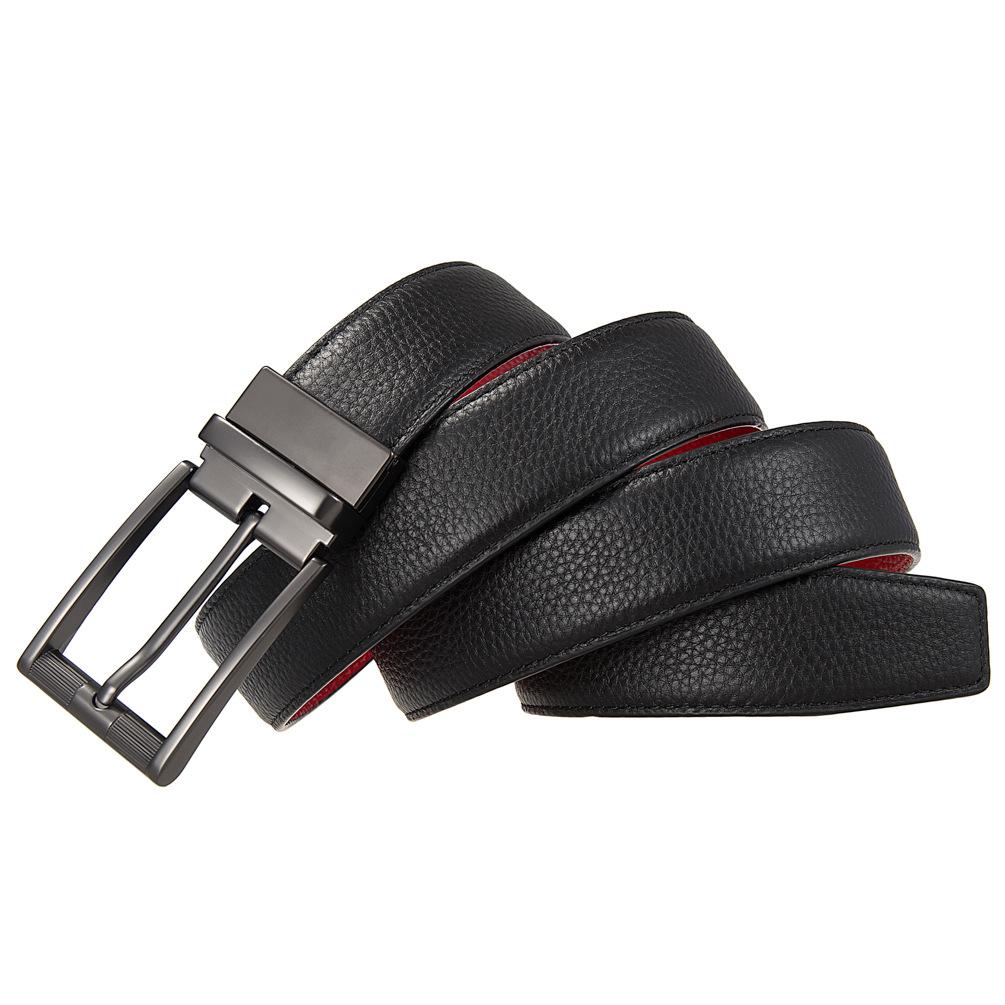 Fashion Punched Belt, First Layer Cowhide Belt, Commuter Men'S Pin Buckle Belt Ly35-25935-5