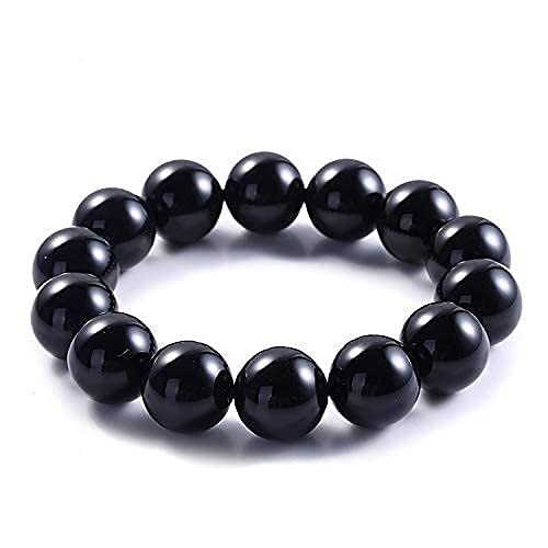 [Kyojudo] Morion Bracelet for Men, Natural Stone, Power Stone, Quartz, Black Quartz (4A 12mm (18cm))