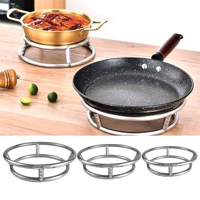 Stainless Steel Round Double For Pot Gas Stove Fry Pan Anti-scald Ring Rack Kitchen Supplies Holder Wok Rack Shelf