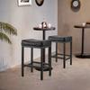 Bar Stool Set of 2, PU Leather Counter Height Stools, 62cm Barstool with Saddle-Seat and Metal Legs, Easy Assembly Backless Bar Chair, Island