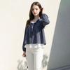 Check Ribbon Lace Blouse for Women PHBOSCBL530B