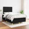 Exclusive House - Bed Slat Base with Mattress Black 120x200 Cm Fabric