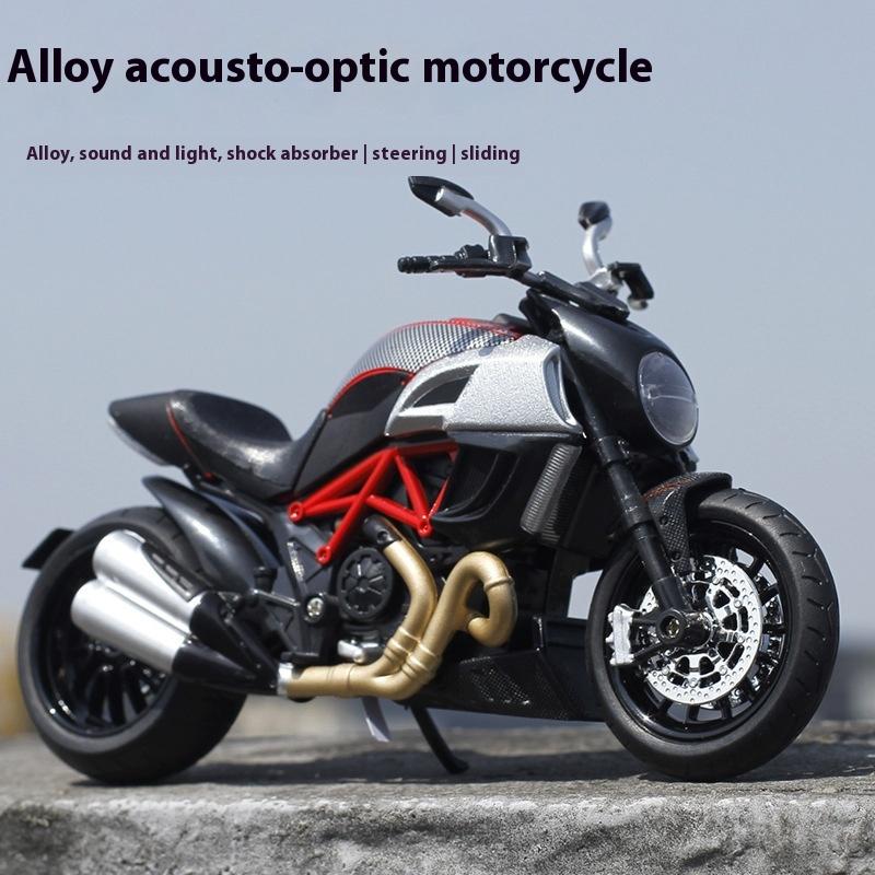 1/12 Scale Ducati Diavel Model Alloy Motorcycle Diecast Model Children's Toy Kids Gift Birthday Present for Boys Display Model