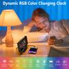 Digital 180 degrees Projection Alarm Clock with Dynamic RGB Light Brightness   Snooze Dual Alarm Setting USB   Port Mirror Clock for Be