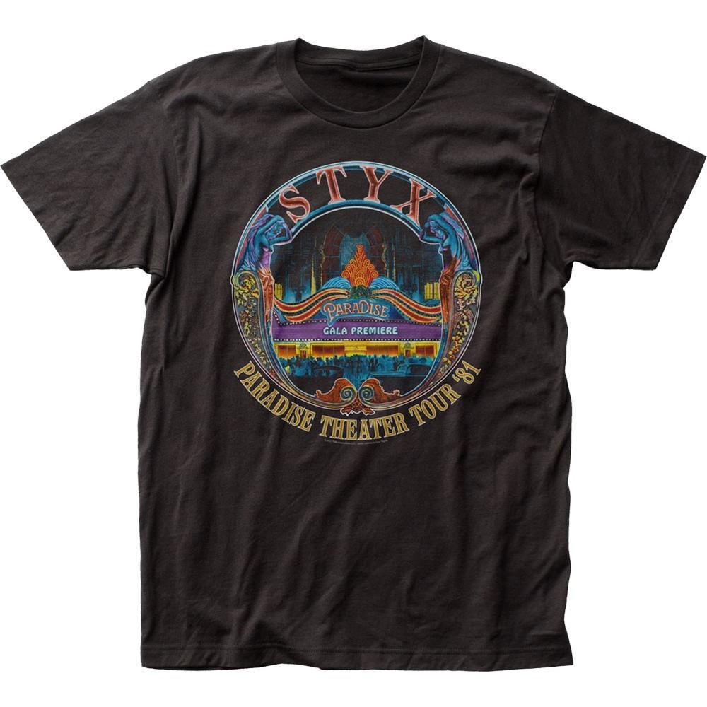 Styx Paradise Theater Tour Mens T Shirt Music Classic Concert Rock Band Black Unisex T-Shirt XXL