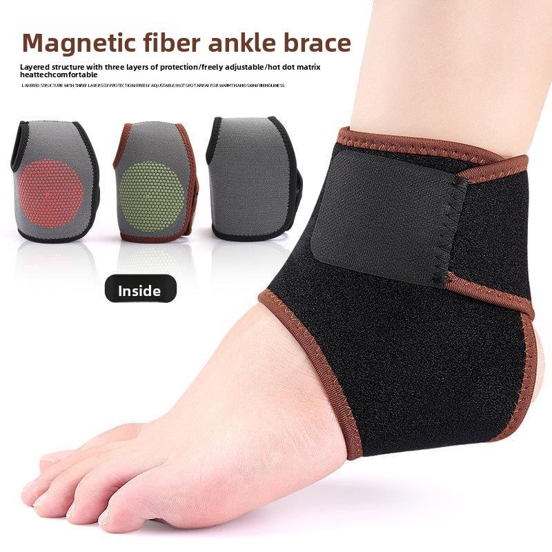 Magnetic Fiber Wormwood Self Heating Ankle Support for Basketball Hiking Outdoor Sports Warm Protection