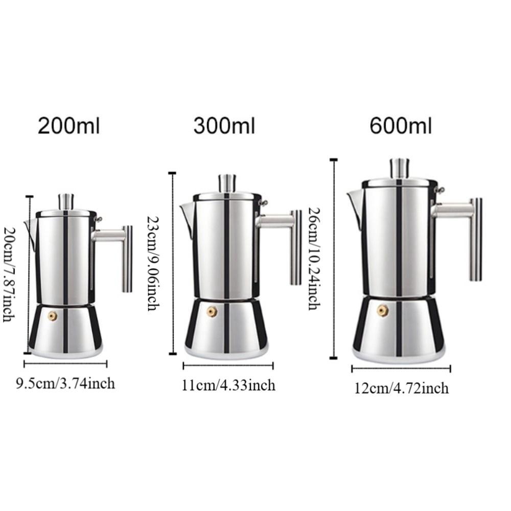 200/300/600 ML Mokkakanne Antioxidations-Espresso-Perkolator Langlebige Espresso-Kaffeemaschine Topf Herdplatte