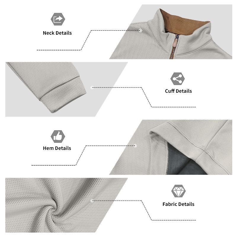 Autumn/Winter Men's Half-Zip Stand Collar Loose-Fit Casual Commuter Business Check Sweatshirt