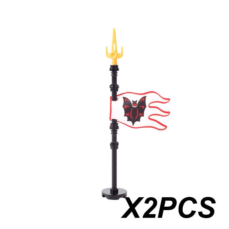 Middle Ages Empire Flag Pole Building Blocks Military Castle Lion Teutonic Knight Soldier Figures Roman Warrior Sheild Brick Toy