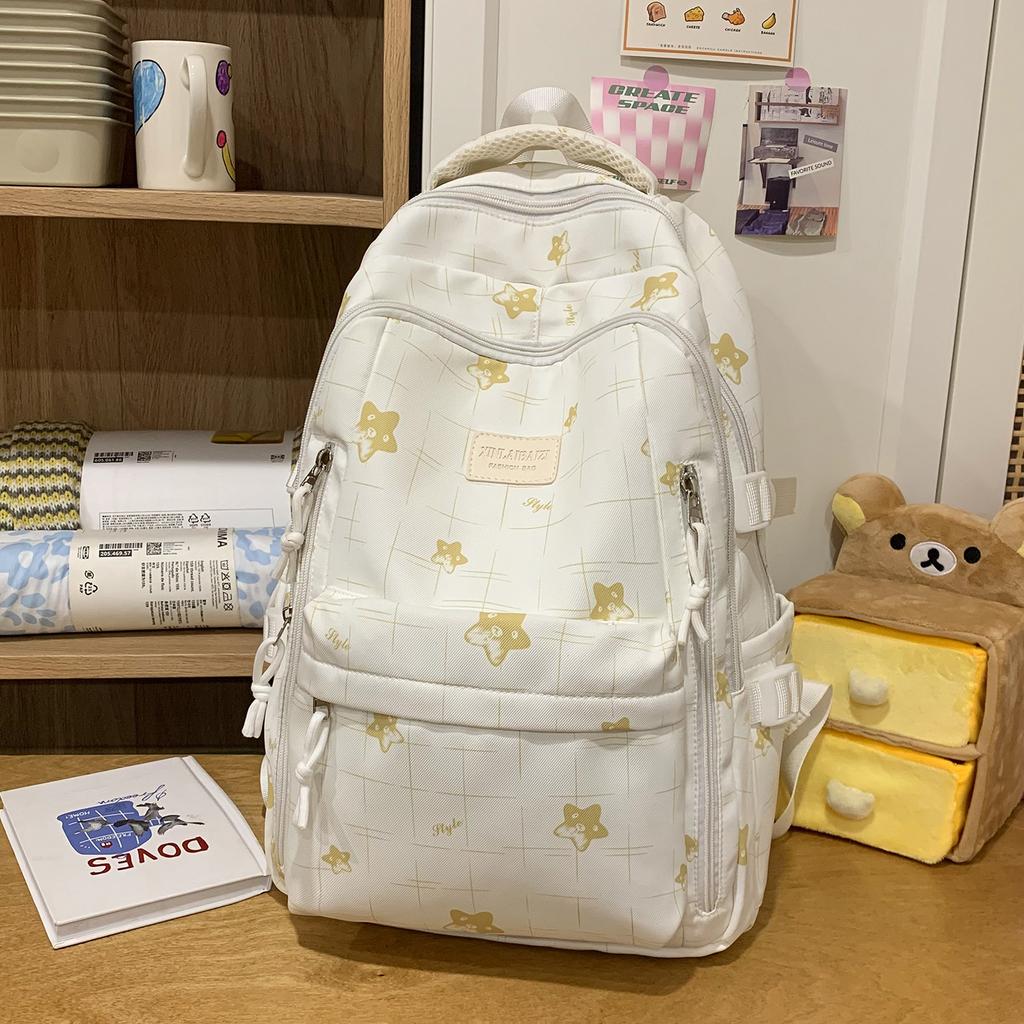 Schoolbag Ice Blue Cream Butterfly Dark Pattern Soft Girl Backpack Youth Vitality Primary and Secondary School Students Grades 1-1 Backpack