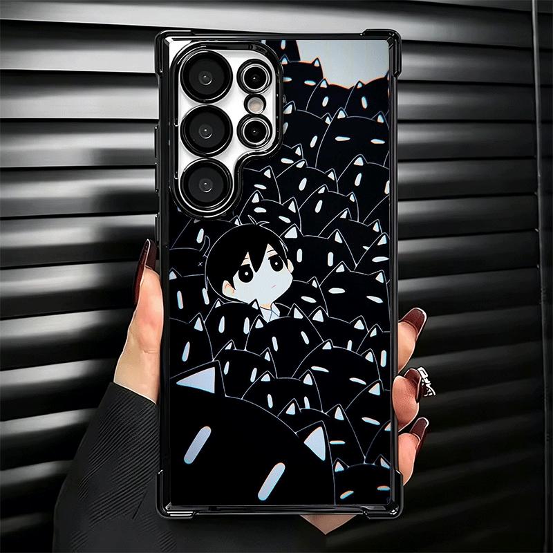 O-Omori Cartoon Game Plating Phone Case For Samsung Galaxy S24 S25 FE S26 Edge S23 Ultra S22 S21 Plus S20 Anti-Fall Airabag Cove