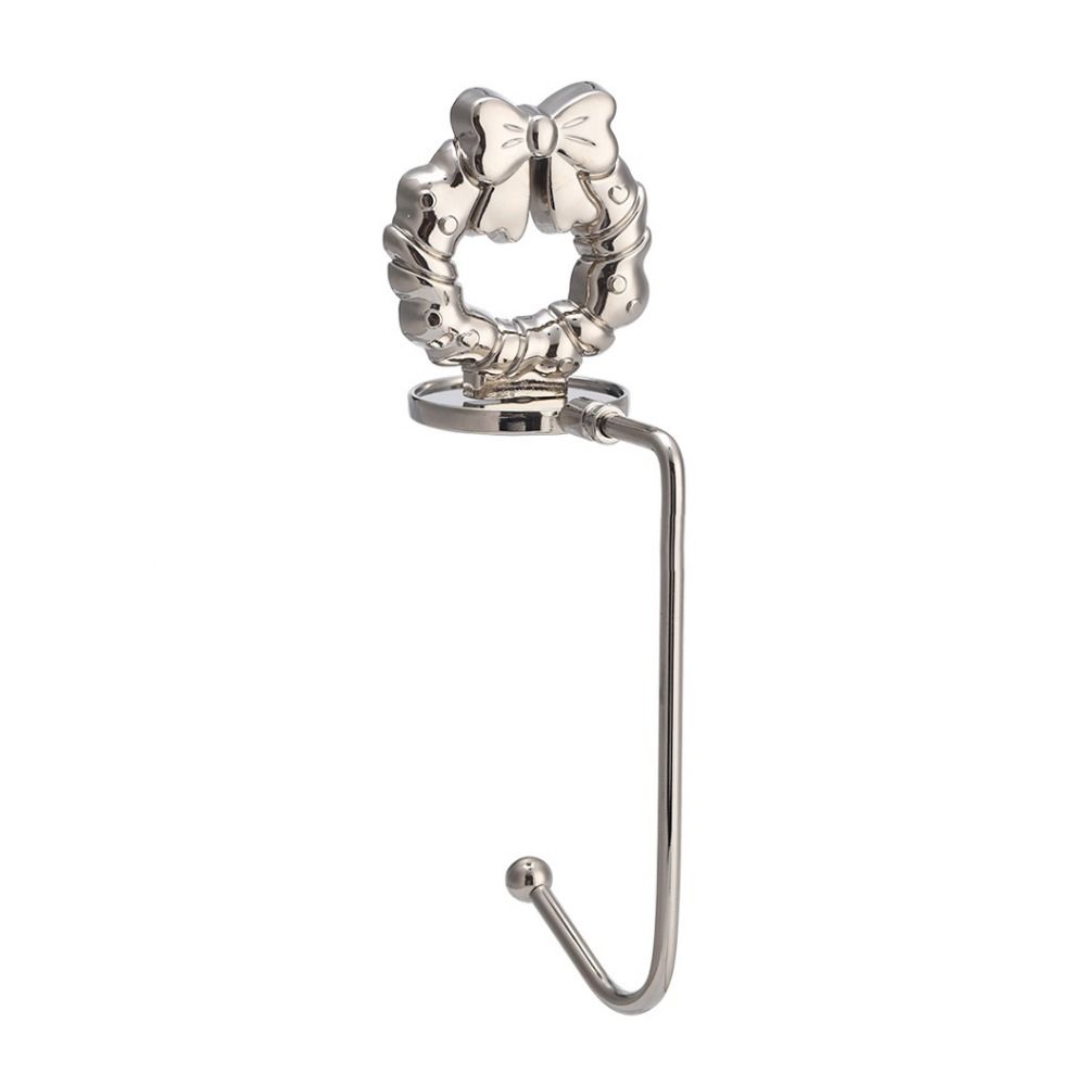 Non-rust Christmas Fireplace Sock Hook Decorative Xmas Door Wreath Hook Hanging Pendant