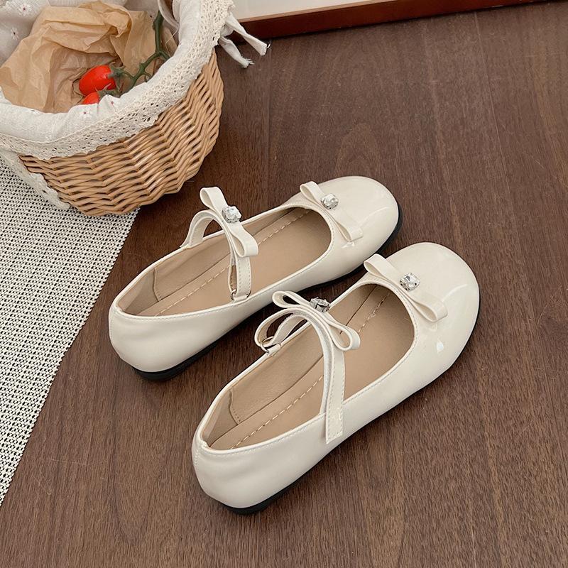 French round head with skirt flat Mary Jane single shoes women's 2025 new summer one-pedal soft-soled beanie shoes