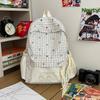 Schultasche neu ins Nische Karomuster Mode Koreanischer Rucksack Mittelschultasche Damen Hochwertiger lässiger Rucksack