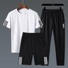 Men's Plus Size Quick-Dry Sportswear Set: Loose Short Sleeve, Shorts, & Long Pants (M-8XL)